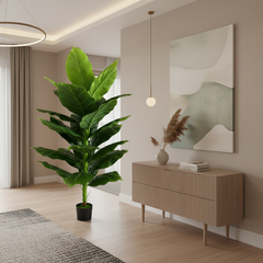 Plantă Artificială Tip Bananier Musa, 150 cm, Verde