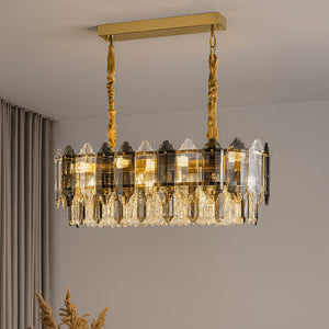 Candelabru oval auriu cu cristale – model 20564-800×300 FGD