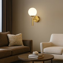 Aplica 9851-1B cu soclu E27, design compact modern, iluminand uniform un living contemporan