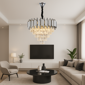 Candelabru cristal rotund argintiu 50 cm model 9001-500 SY