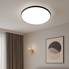 Plafoniera LED rotunda 370mm alb-negru, 45W, lumina rece 6500K, design modern pentru bucatarie, birou sau spatii comerciale
