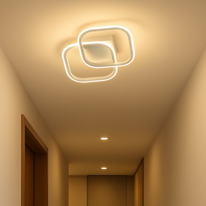 Lustra LED Moderna 2 Patrate Alb 7139 WH 36W