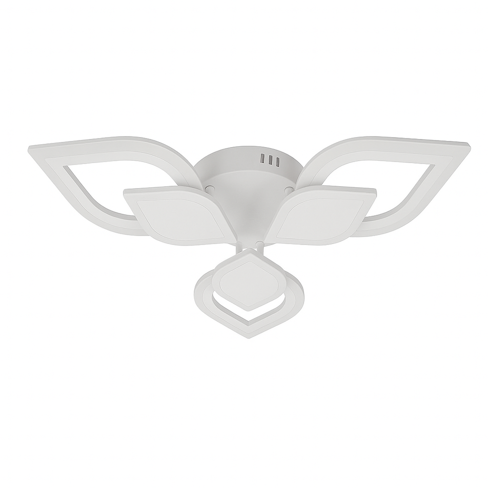 Lustra LED moderna 48W cu 3 cercuri si lumina reglabila 3000K-6500K cu telecomanda, montata in living pentru iluminare eleganta si uniforma