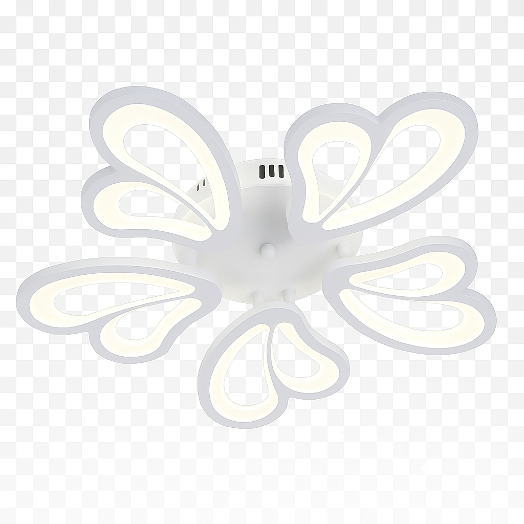 Lustra LED rotunda alba 80W cu telecomanda montata deasupra insulei de bucatarie