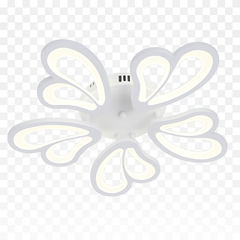 Lustra LED rotunda alba 80W cu telecomanda montata deasupra insulei de bucatarie