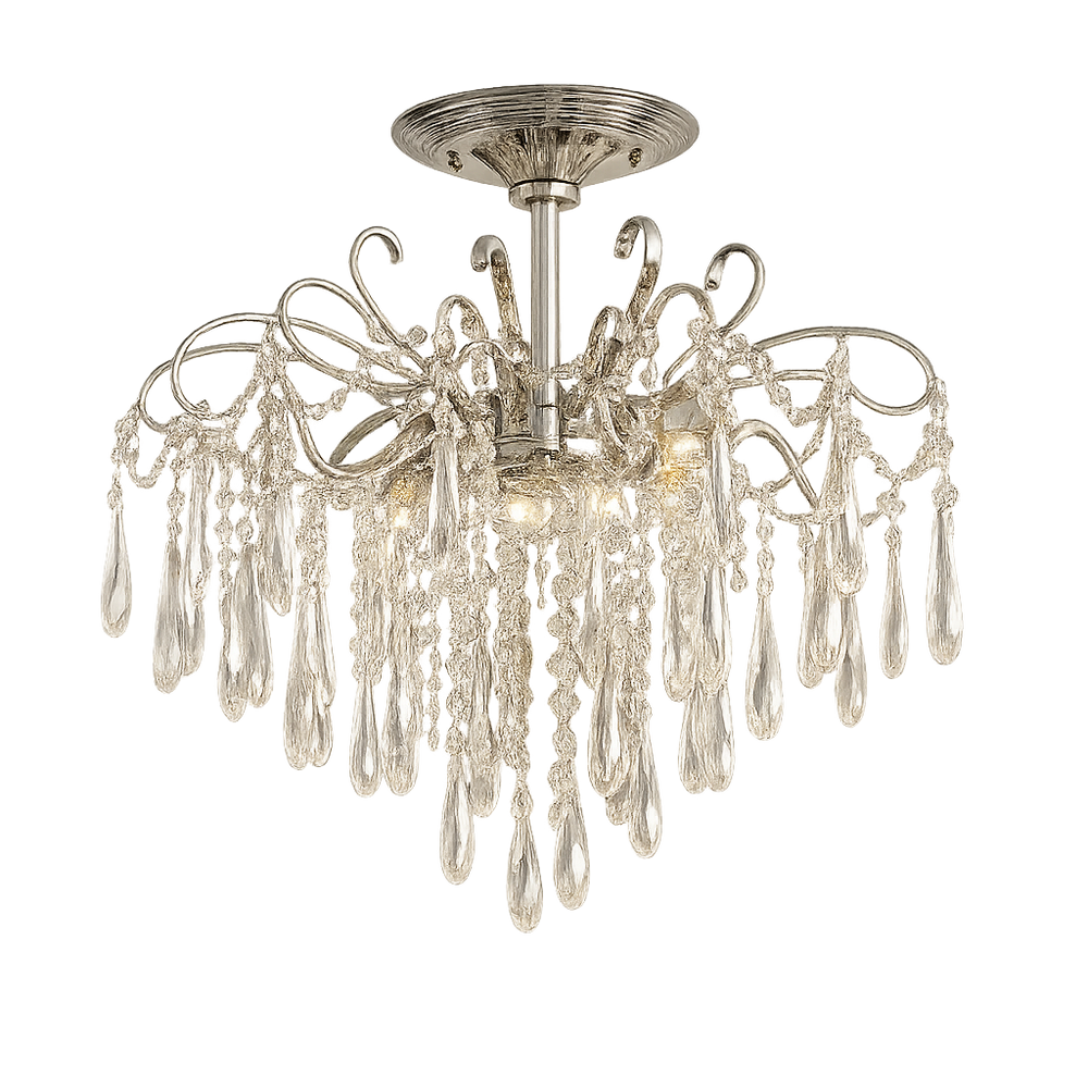 Candelabru rotund crom cu cristale K9, 5 becuri E27, iluminare eleganta centrala pentru living modern