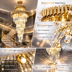 Candelabru auriu 18 becuri LED 9001-600x1800 FGD