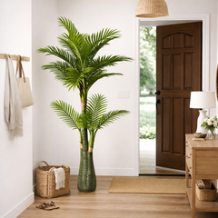 Planta artificiala palmier verde 150 cm decor intrare hol langa usa, planta decorativa interior