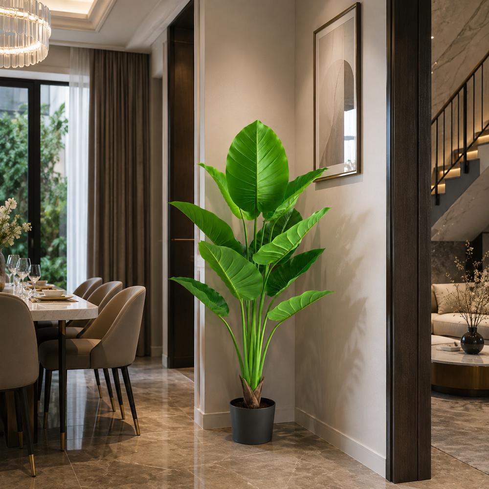 Plantă artificială Epipremnum Aureum verde, 160 cm, decorativă pentru living, birou, dormitor, restaurant, hotel și spații comerciale.