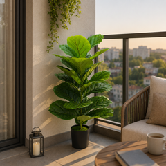 Planta Artificială Copac Tip Smochin, 70 cm, Verde, cu Ghiveci