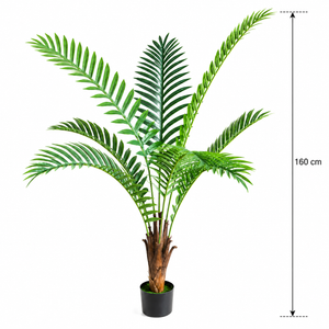 Planta Artificială Copac Tip Palmier Regal, 160 cm, 7 frunze, Verde, cu Ghiveci