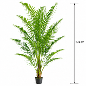 Planta Artificială Copac Tip Palmier Kentia, Cu Frunze Elegante, 230 cm, 18 frunze, Verde, cu Ghiveci