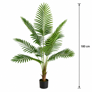 Planta Artificială Copac Tip Palmier Kentia, Cu Frunze Elegante, 180 cm, 10 frunze, Verde, cu Ghiveci