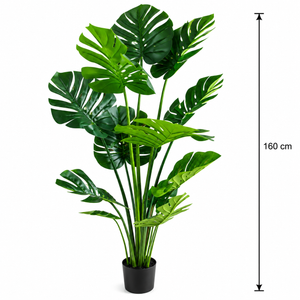 Plantă Artificială Tip Monstera Deliciosa, Cu Frunze Bogate, 160 cm, Verde