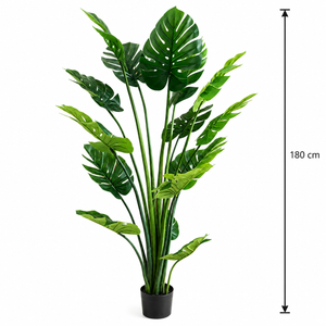 Plantă Artificială Tip Monstera Deliciosa, Cu Frunze Bogate, 180 cm, Verde