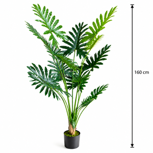 Plantă Artificială Tip Filodendron, 10 frunze, 160 cm, Verde