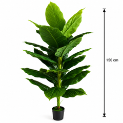 Plantă Artificială Tip Bananier Musa, 150 cm, Verde