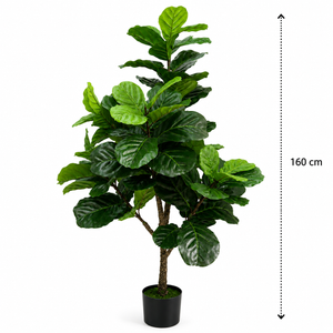 Planta Artificială Copac Tip Ficus, 3 brate, 160 cm, Verde, cu Ghiveci