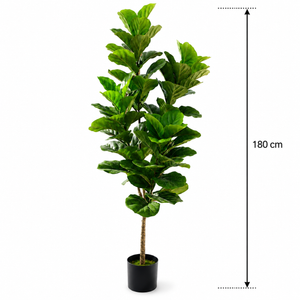 Planta Artificială Copac Tip Smochin, Frunze cu 4 ramificatii, 180 cm, Verde, cu Ghiveci