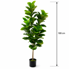 Planta Artificială Copac Tip Smochin, Frunze cu 4 ramificatii, 180 cm, Verde, cu Ghiveci