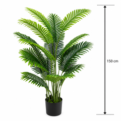 Plantă Artificială Tip Palmier Areca, 15 frunze, 150 cm, Verde