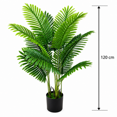 Plantă Artificială Tip Palmier Areca, 12 frunze, 120 cm, Verde