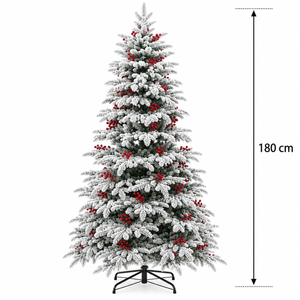 Brad Artificial CRAN, 180 cm, 505 vârfuri, Verde si Alb