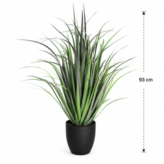 Planta Artificială Iarbă Ornamentală Tip Dracaena, 93 cm, Verde, Fara Ghiveci