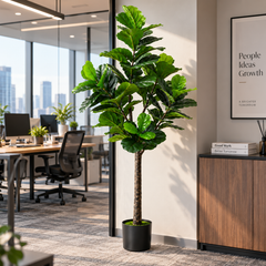 Planta Artificială Copac Tip Ficus, 180 cm, Verde, cu Ghiveci