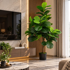 Planta Artificială Copac Tip Ficus, 3 brate, 160 cm, Verde, cu Ghiveci