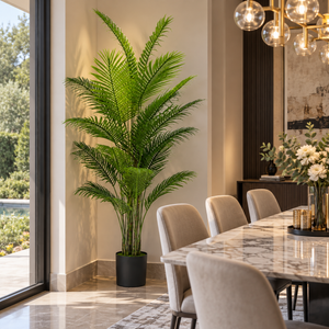 Plantă Artificială Tip Palmier Areca, 25 frunze, 190 cm, Verde