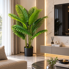 Plantă Artificială Tip Palmier Areca, 12 frunze, 120 cm, Verde