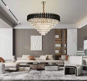 Candelabru rotund cristal auriu cu negru 80 cm model 9001-800