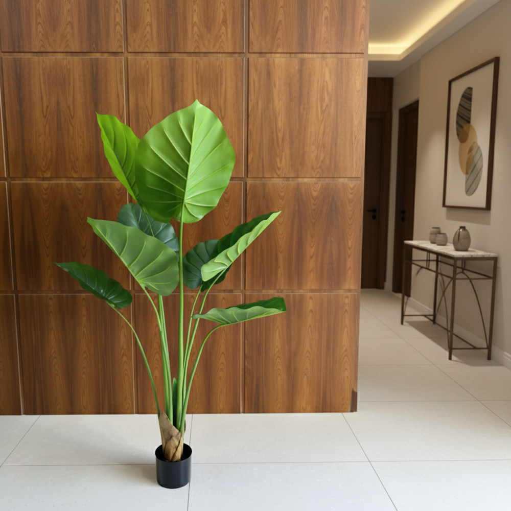 Plantă artificială Epipremnum Aureum verde, 130 cm, decorativă pentru living, birou, dormitor, restaurant, hotel și spații comerciale.