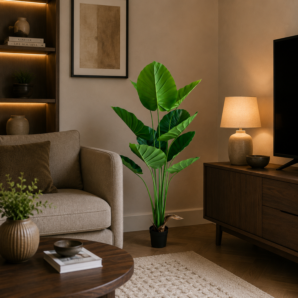 Plantă artificială Epipremnum Aureum verde, 160 cm, decorativă pentru living, birou, dormitor, restaurant, hotel și spații comerciale.