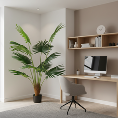 Plantă Artificială Tip Palmier Livistona Evantai, 10 frunze, 160 cm, Verde
