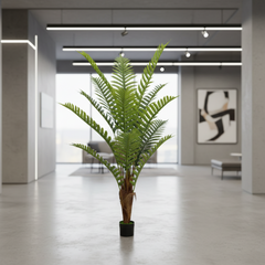 Plantă artificială Roystonea Regia verde, 200 cm, palmier tropical decorativ pentru living, birou, hotel, restaurant și spații comerciale.