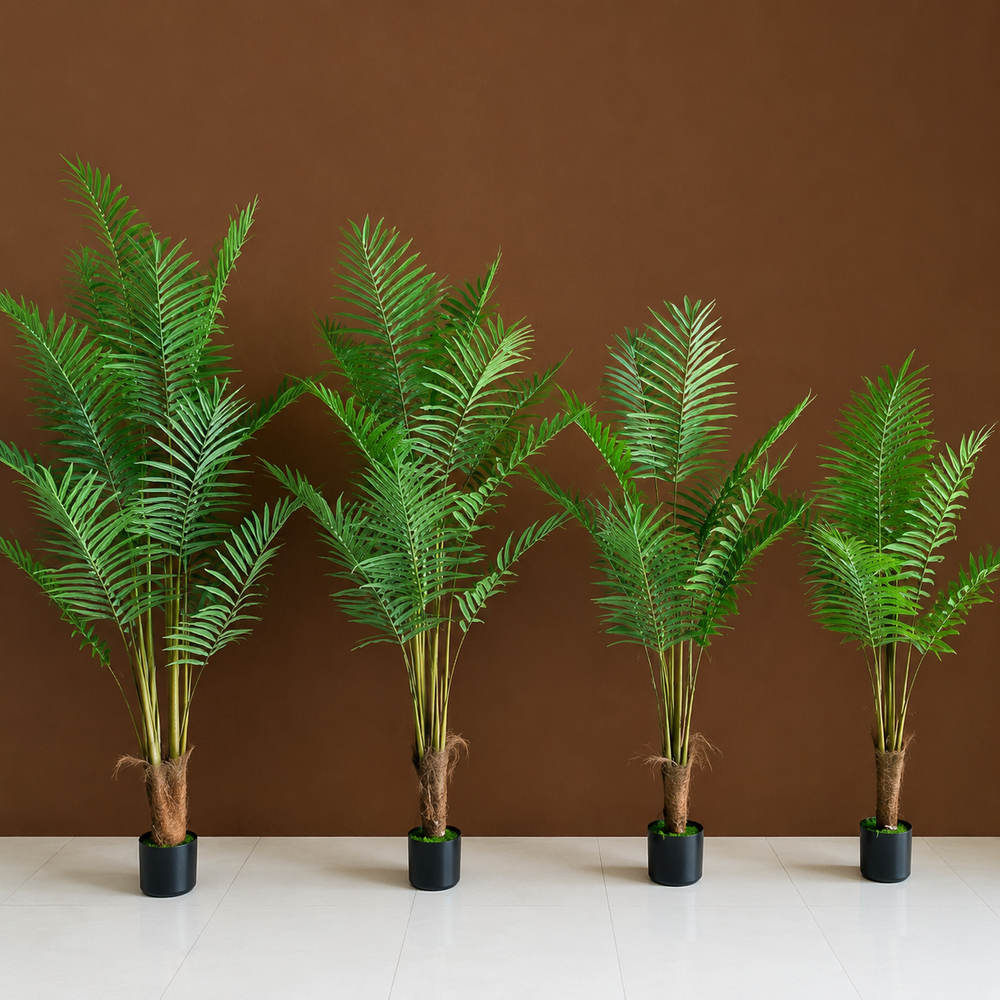 Plantă artificială Roystonea Regia verde, 200 cm, palmier tropical decorativ pentru living, birou, hotel, restaurant și spații comerciale.