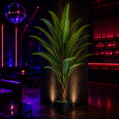 Decorațiune artificială Roystonea Regia verde, 220 cm, palmier tropical decorativ pentru hotel, restaurant, birou și interior modern.