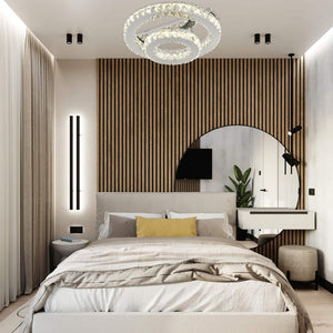 Lustra LED moderna doua cercuri argintie cu telecomanda 78001/1+1