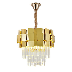 Candelabru rotund auriu tuburi sticla 30 cm model 5580-300 FGD