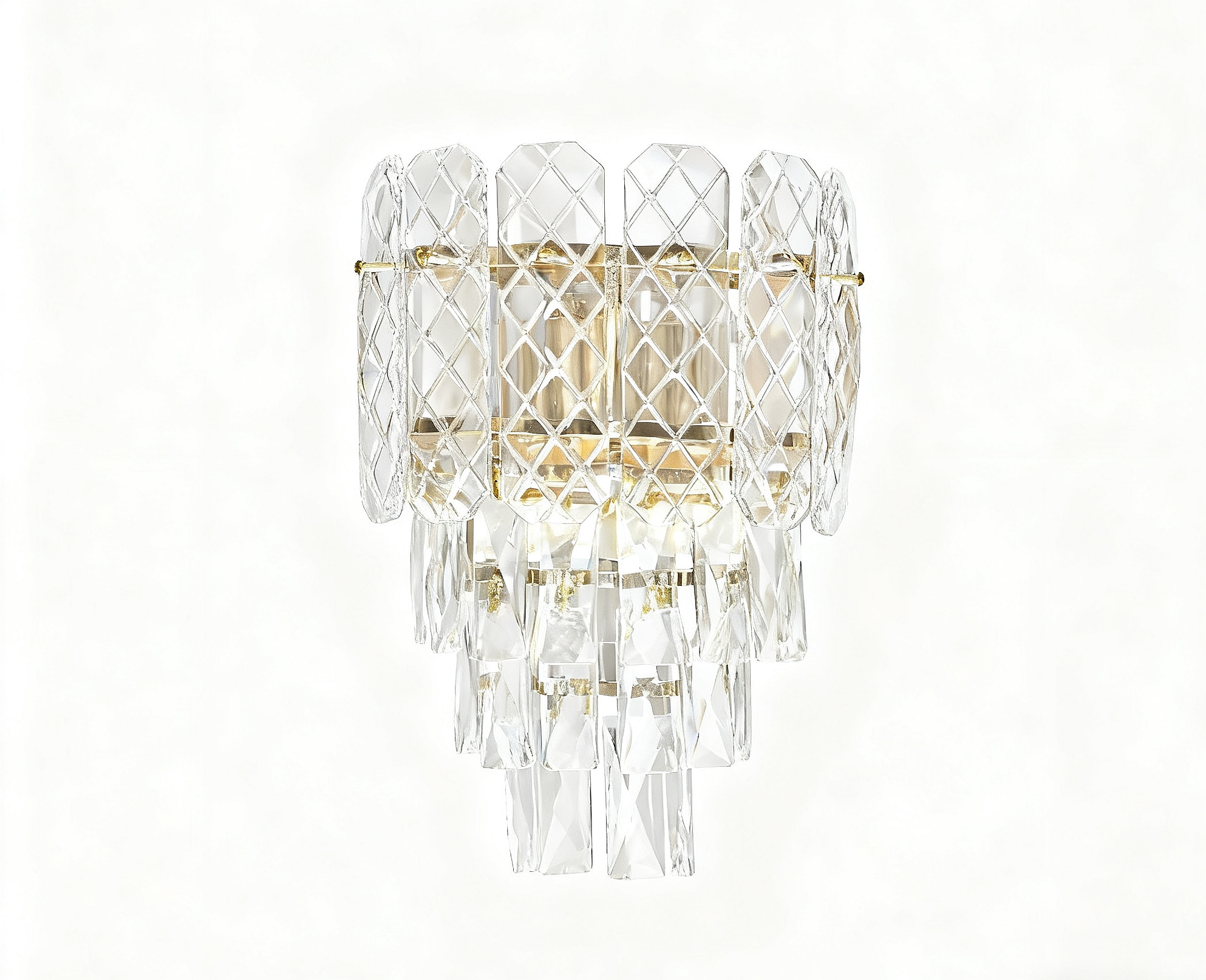 Aplica de perete moderna aurie cu cristale 98046/2W