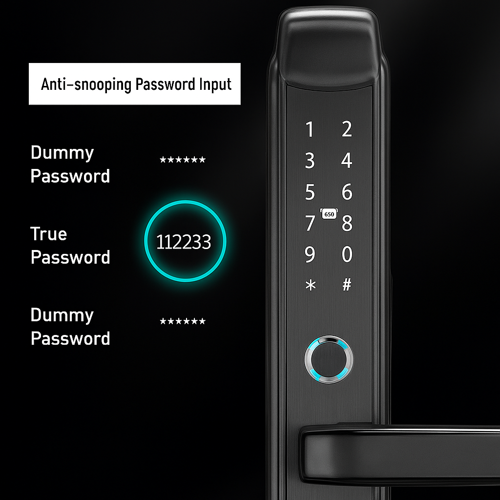 Incuietoare inteligenta LUBAN Q1 cu amprenta, PIN si card IC, compatibila Tuya Smart, waterproof IPX65, potrivita pentru usi PVC