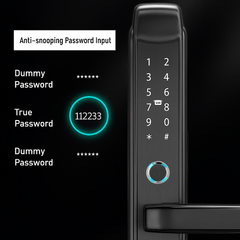 Incuietoare inteligenta LUBAN Q1 cu amprenta, PIN si card IC, compatibila Tuya Smart, waterproof IPX65, potrivita pentru usi PVC
