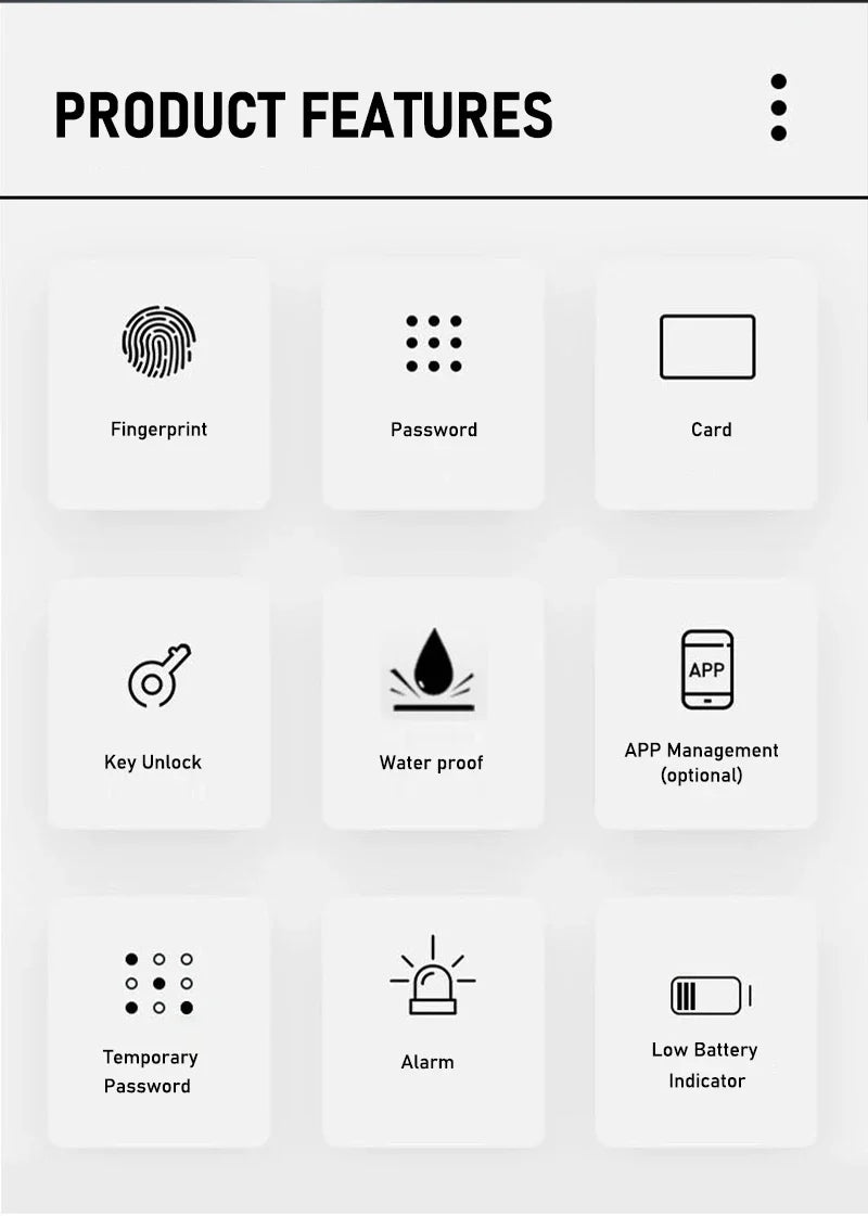 Incuietoare inteligenta LUBAN Q1 cu amprenta, PIN si card IC, compatibila Tuya Smart, waterproof IPX65, potrivita pentru usi PVC