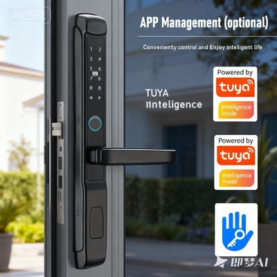 Incuietoare inteligenta LUBAN Q1 cu amprenta, PIN si card IC, compatibila Tuya Smart, waterproof IPX65, potrivita pentru usi PVC