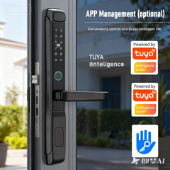 Incuietoare inteligenta LUBAN Q1 cu amprenta, PIN si card IC, compatibila Tuya Smart, waterproof IPX65, potrivita pentru usi PVC