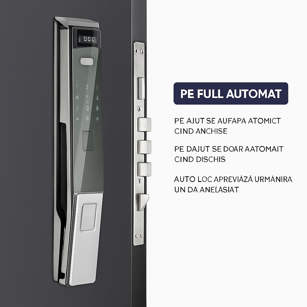 Incuietoare inteligenta LUBAN Pro pentru usa blindata, cu recunoastere faciala, amprenta, PIN, card IC si USmartGo