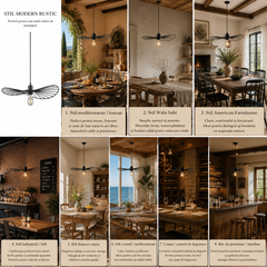Pendul LED JD-370 suspendat deasupra mesei din dining, corp de iluminat rustic-industrial cu dulie E27 și design minimalist.