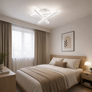 Lustra LED Moderna, Alb, Telecomanda, 108W, Reglabila 3000K-6500K - Model 73030/3WH